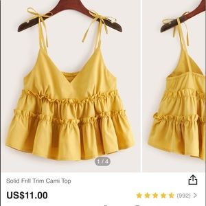 Shein Yellow Crop Top